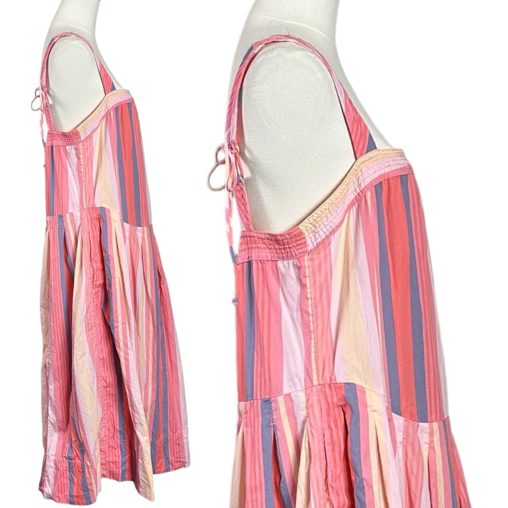 Free People Primavera Reversible Striped Midi Dress Strawberry Combo Size Large - Picture 11 of 16